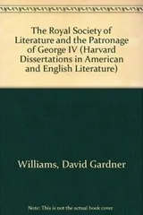 Cover of The Royal Society of Literature and the patronage of George IV