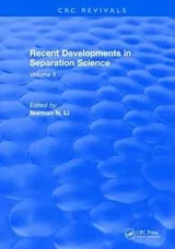 Cover of Recent Developments in Separation Science