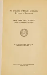 Cover of How farm tenants live