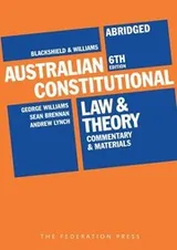 Cover of Blackshield and Williams Australian Constitutional Law and Theory