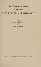 Cover of An econometric model of postwar State industrial development