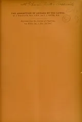Cover of The absorption of oxygen by the lungs