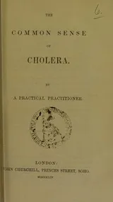 Cover of The common sense of cholera