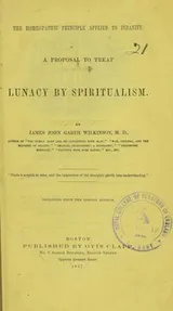 Cover of The homoeopathic principle applied to insanity