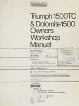 Cover of Triumph 1500 TC & Dolomite 1500 Owners Workshop Manual