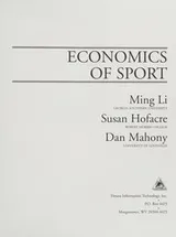 Cover of Economics of sport