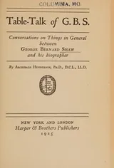 Cover of Table-talk of G. B. S