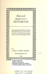 Cover of Sherwood Anderson's notebook