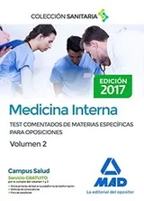 Cover of Medicina Interna. Test comentados de materias específicas para oposiciones. Volumen 2