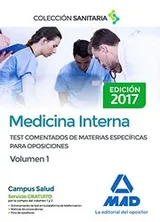 Cover of Medicina Interna. Test comentados de materias específicas para oposiciones. Volumen 1