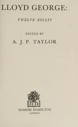Cover of Lloyd George: twelve essays