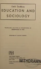 Cover of Education and sociology