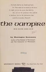 Cover of The vampire, his kith and kin