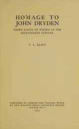 Cover of Homage to John Dryden