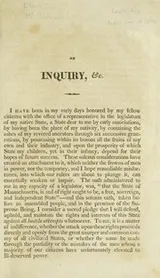 Cover of Inquiry, &c