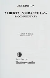 Cover of Alberta Insurance Law & Commentary