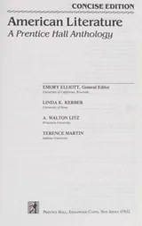 Cover of American literature, a Prentice Hall anthology--concise edition