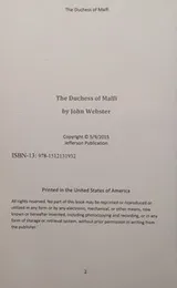 Cover of Duchess of Malfi