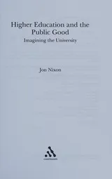 Cover of Higher Education and the Public Good