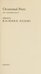 Cover of Occasional poets
