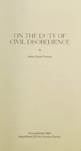 Cover of On the Duty of Civil Disobedience