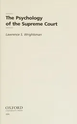 Cover of The psychology of the Supreme Court