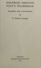Cover of Siegfried Sassoon: poet's pilgrimage