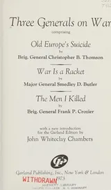 Cover of Three generals on war