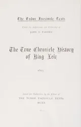 Cover of The True Chronicle History of King Leir