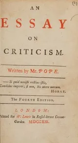 Cover of Essay on criticism