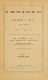 Cover of A biographical dictionary of eminent Scotsmen