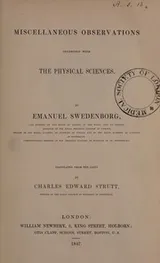 Cover of Miscellaneous observations connected with the physical sciences