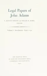 Cover of Legal papers of John Adams