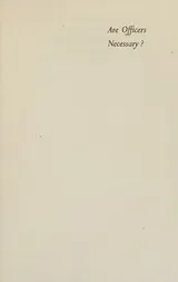 Cover of Are officers necessary?
