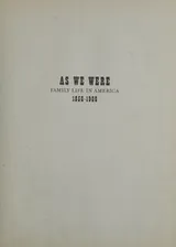Cover of As we were;