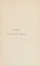 Cover of Studies in Prose and Poetry