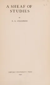 Cover of A sheaf of studies