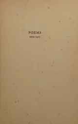 Cover of Poems, 1909-1925
