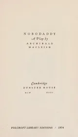 Cover of NOBODADDY - A Play