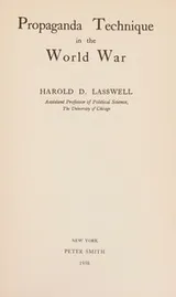 Cover of Propaganda technique in the world war