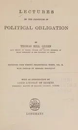 Cover of Lectures on the principles of political obligation
