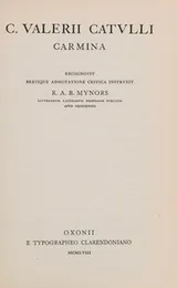 Cover of C Valerii Catulli Carmina.