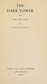 Cover of The Dark Tower and Other Broadcast Plays