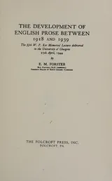 Cover of The development of English prose between 1918 and 1939