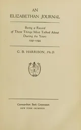 Cover of An Elizabethan journal
