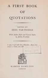 Cover of A first book of quotations