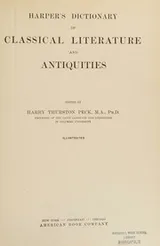 Cover of Harper's Dictionary of Classical Literature and Antiquities
