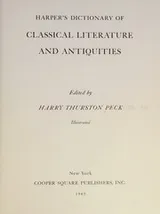 Cover of Harper's dictionary of classical literature and antiquities