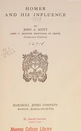 Cover of Homer and his influence