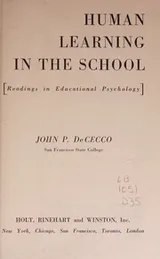 Cover of Human Learning In The School